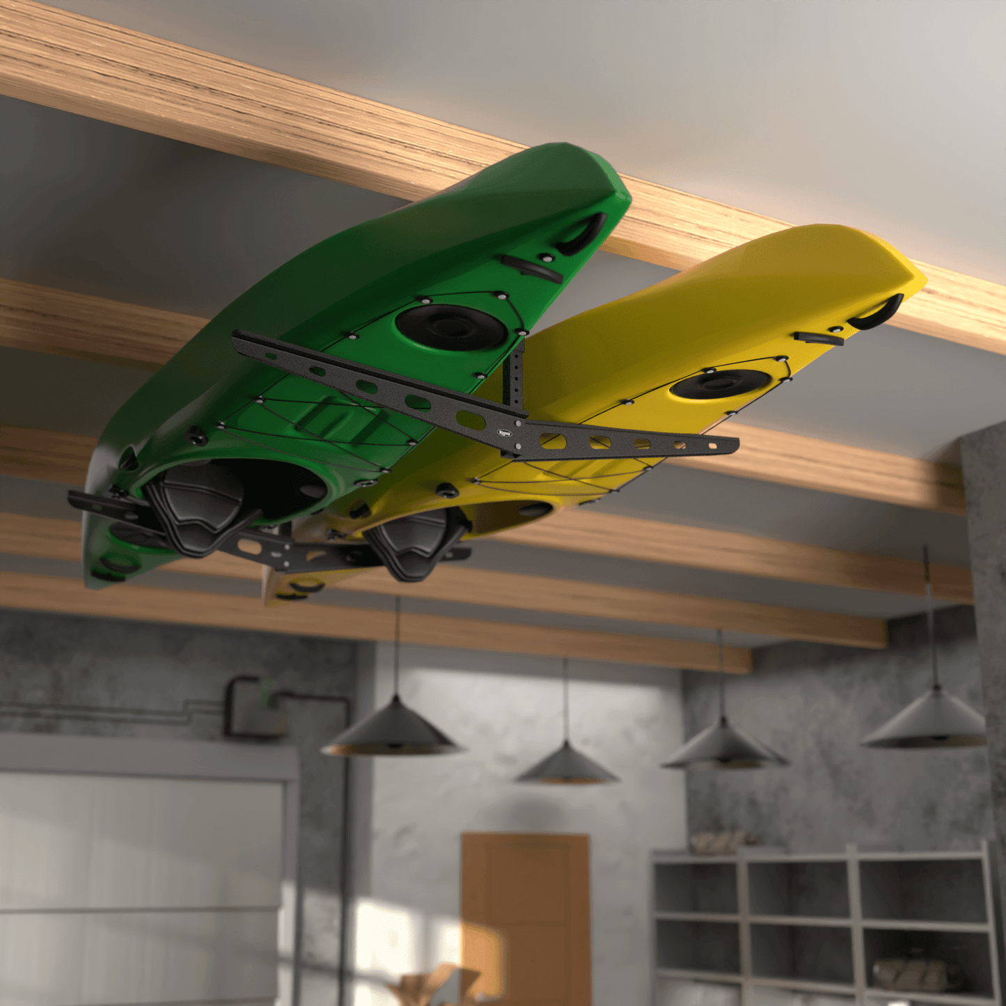 Kayak Ceiling Mounted Storage Rack