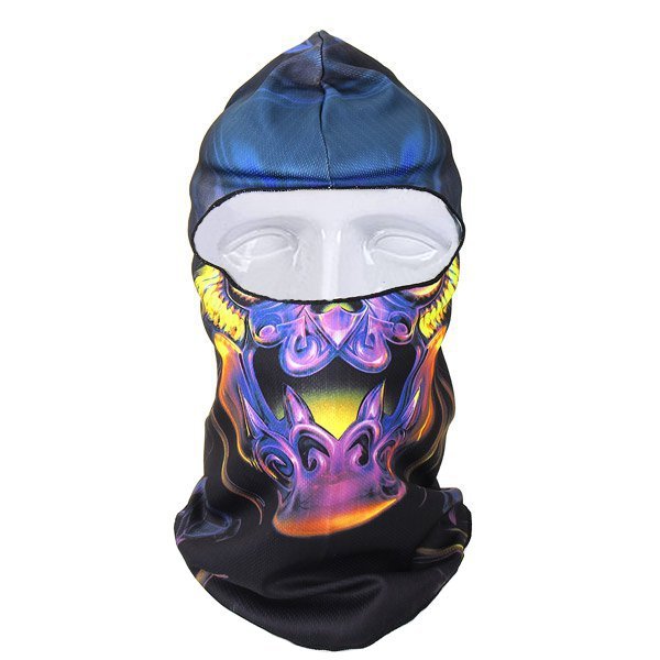 Men Women Winter Neck Face Mask Printed Skiing Hat Cycling Caps