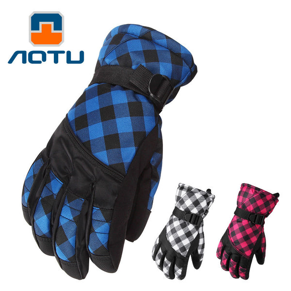 AOTU Winter Outdoor Sport Exercise Waterproof Gloves Thickening Climbing Mountain Riding Skiing Warm