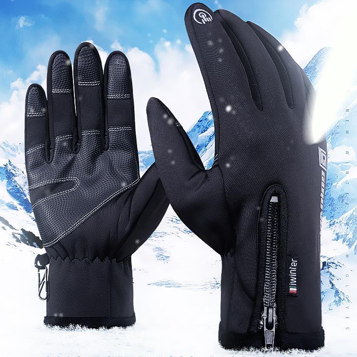 DB03 Unisex Touch Screen Windproof Waterproof Sports Winter Full Finger Ski Gloves With Zipper