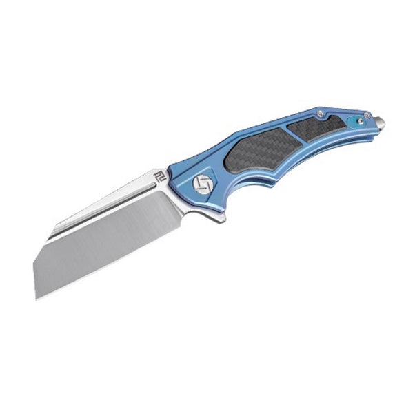 Artisan Apache Nomad Folder 3.82in M390 Blade Blue Titanium