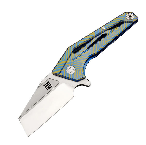 Artisan Ravine Folder 2.83 in Fancy Blue Titanium S35VN