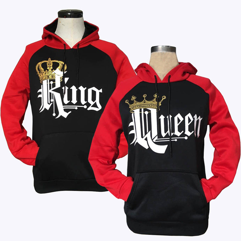 Color: KingXL+QueenL, Size: 1 - Printed Hooded Couple Sweatshirt