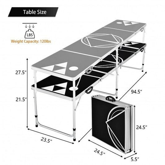 8 Foot Portable Party Drinking Game Table