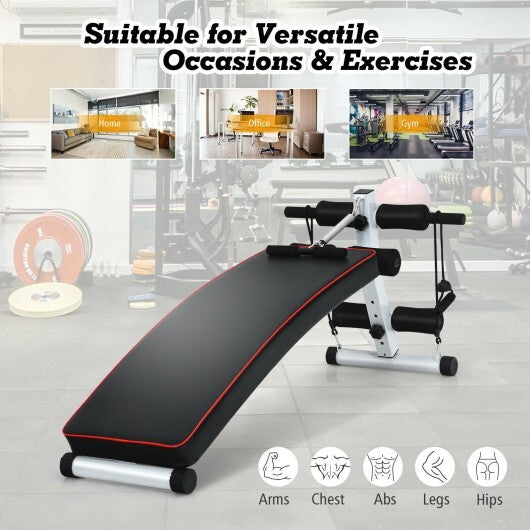 Multifunction Folding Full Body Strength Training Gym Bench - Color: Black