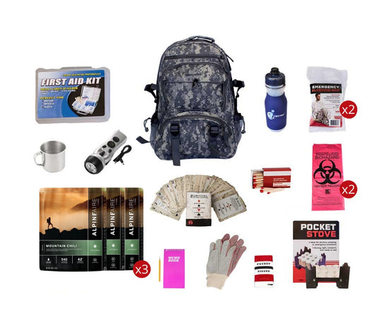 Food Storage Survival Kit - camo backpack