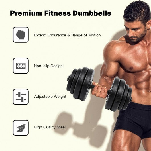 64 lbs Adjustable Weight Dumbbell Set