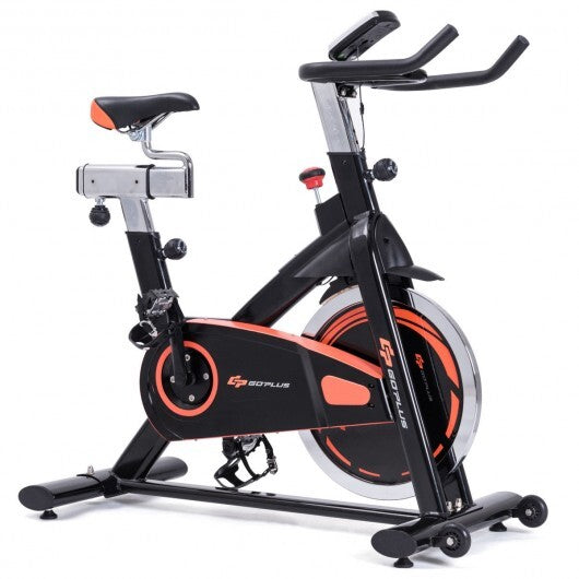 Indoor Fixed Aerobic Fitness Exercise Bicycle with Flywheel and LCD Display