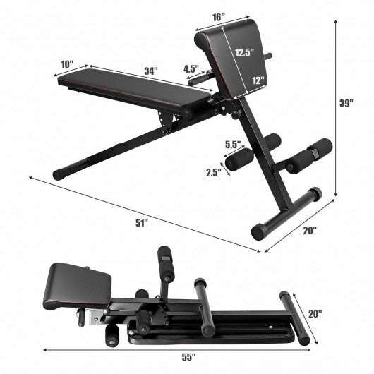 Multi-Functional Adjustable Full Body Exercise Weight Bench