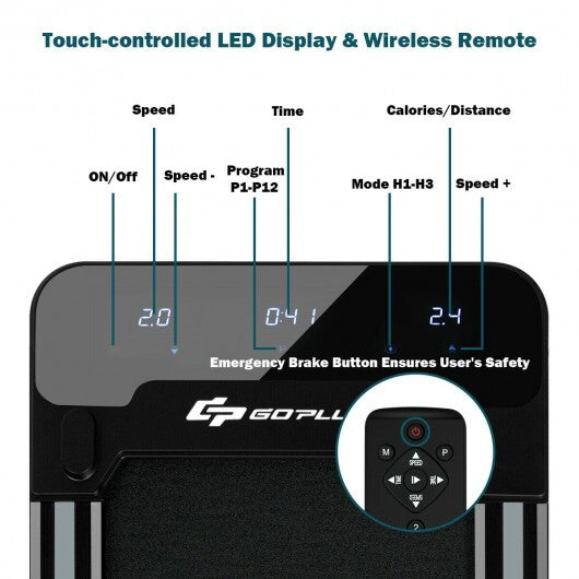 Under Desk Treadmill with Touchable LED Display - Color: Black - Size: 0.5-1.75 HP