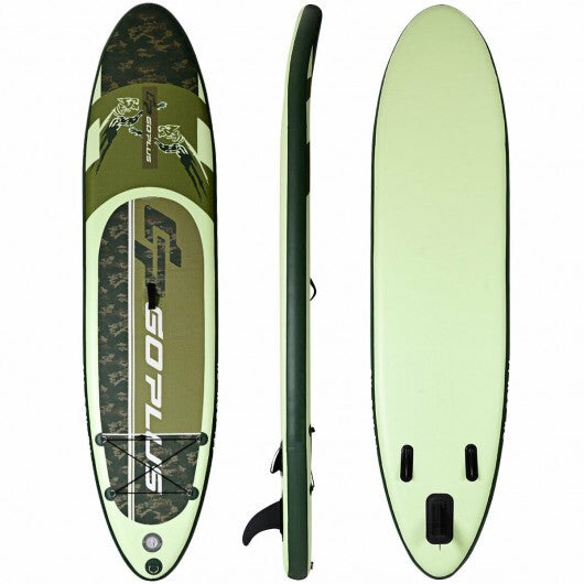 11 Feet Inflatable Standing Board Surfboard with Bag and Paddle - Color: Light Green