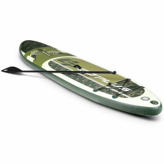 11 Feet Inflatable Standing Board Surfboard with Bag and Paddle - Color: Light Green