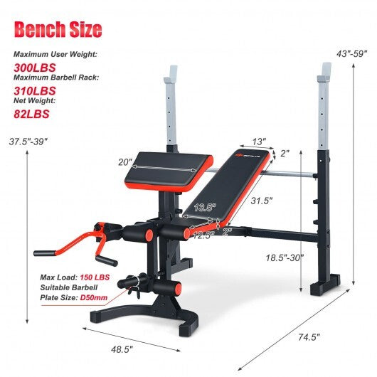 Adjustable Olympic Weight Bench for Full-body Workout and Strength Training