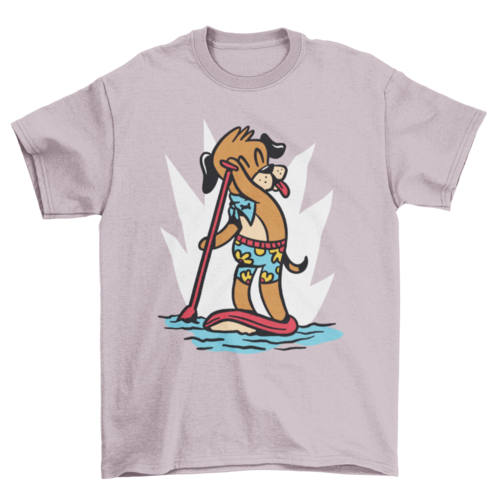 Dog stand up paddling t-shirt