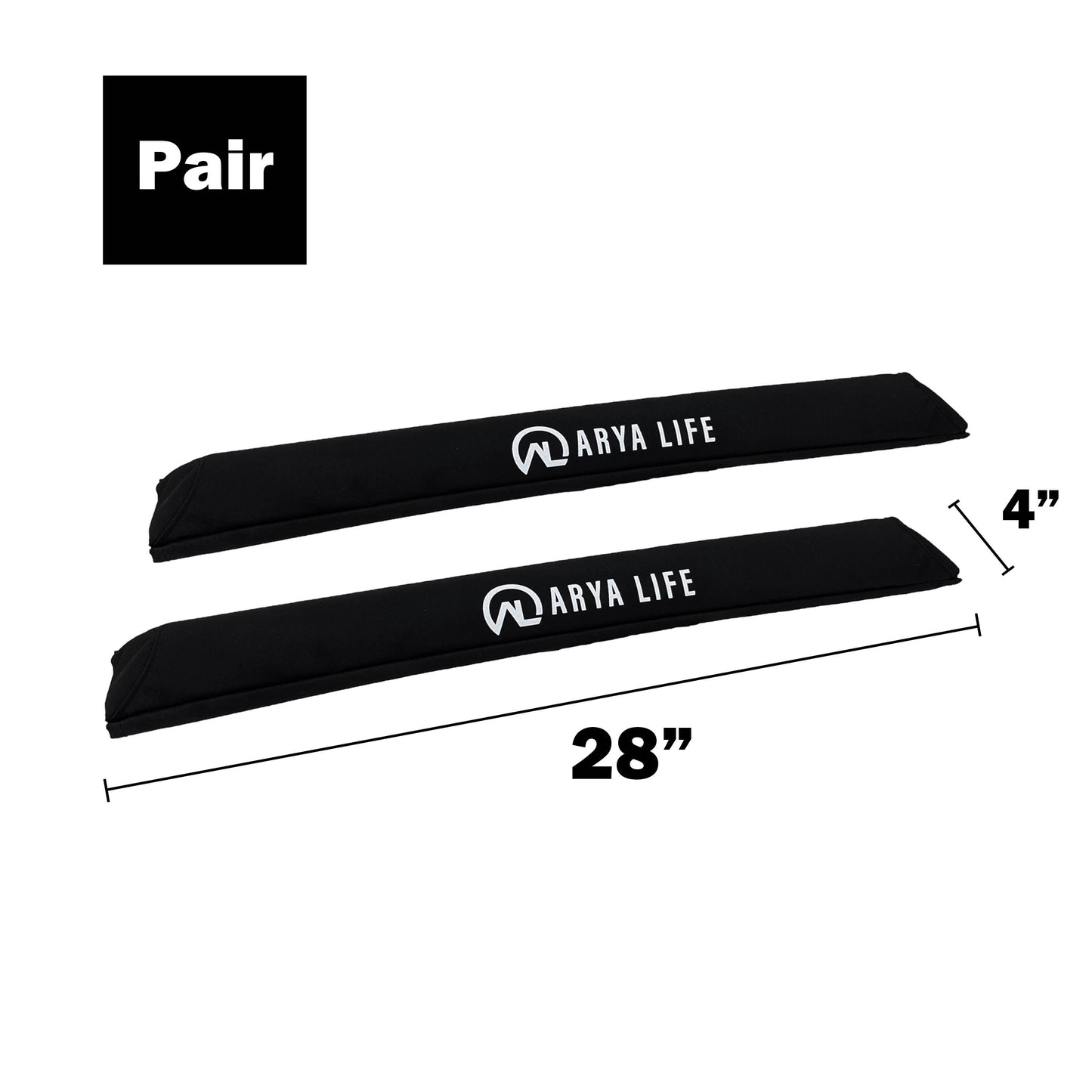 Arya Life 28" Aero Car Roof Rack Pads for SUP Paddleboard (Pair)