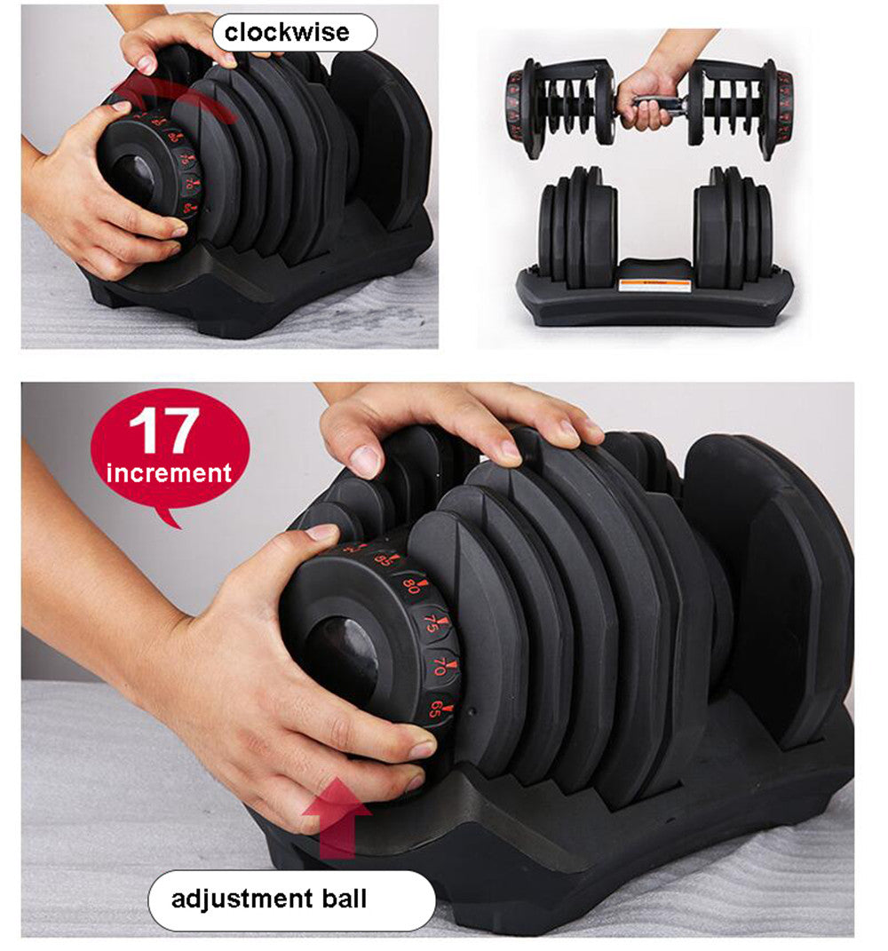 Options: 40KG(88.18 pounds),Color: Black - Men's special dumbbell automatic fast adjustable dumbbell 24kg/set 52.5 pounds gym dumbbell for man - Pack of [100]