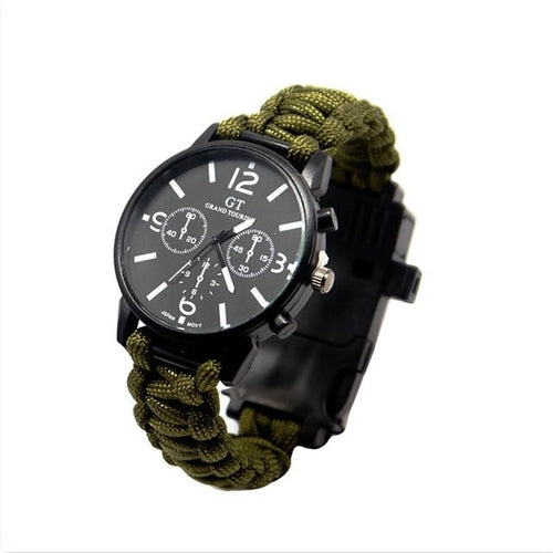 Outdoor Multi function Camping Survival Watch Bracelet Tools With LED